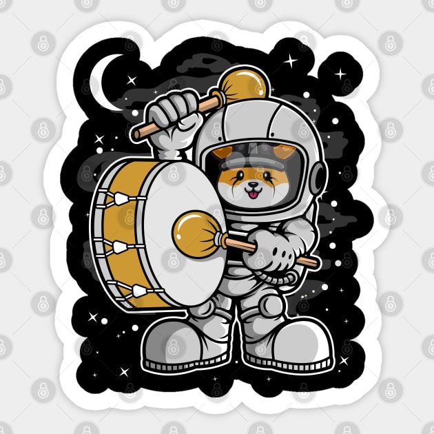 Astronaut Drummer Floki Inu Coin To The Moon Floki Army Crypto Token Cryptocurrency Blockchain Wallet Birthday Gift For Men Women Kids Sticker by Thingking About